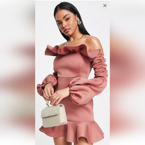 ASOS DESIGN Mini dress in Dusty Pink - Picture 3 of 5